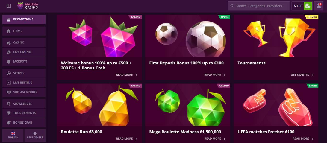malina casino Gameplay